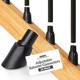 Adjustable Metal Baluster Connectors for 3/4" (29-45&deg;) (Pack of 24) | Made With Black Polypropylene 3/4" for Stairs &amp; Decks, Adjustable Baluster Connector, Durable &amp; Sturdy, Easy to Install