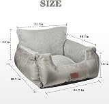 GoFirst Dog Car Seat Small Dogs Cats Waterproof Plush Silver Gray view 3