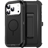 AICase for iPhone 17 Pro Max Case(6.9")+Belt Clip,Built for Magsafe,Heavy Duty Drop Protection Full Body Rugged Shockproof/Drop Proof/Dust Proof Military Protective Tough Durable for iPhone 17 ProMax