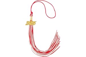 GRADFTY Graduation Tassel 2025, Red and White Tassel 2025