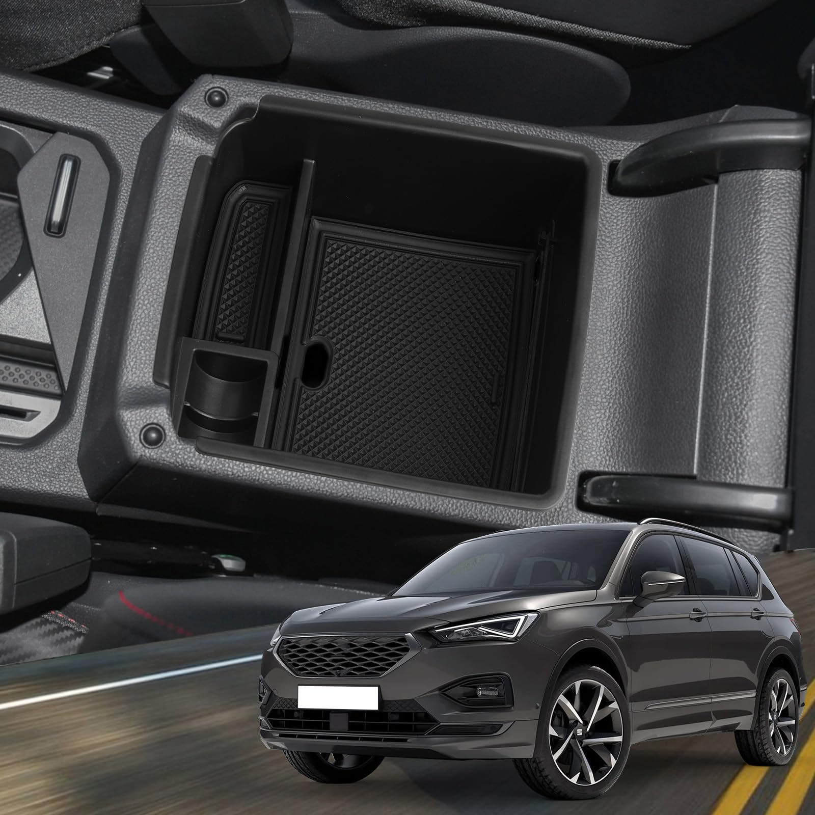 YEE PIN Car Center Console Armrest Box for Seat Tarraco 2019-2022 Center Console Organizer ABS Materials Storage tray Storage Box Interior Accessories