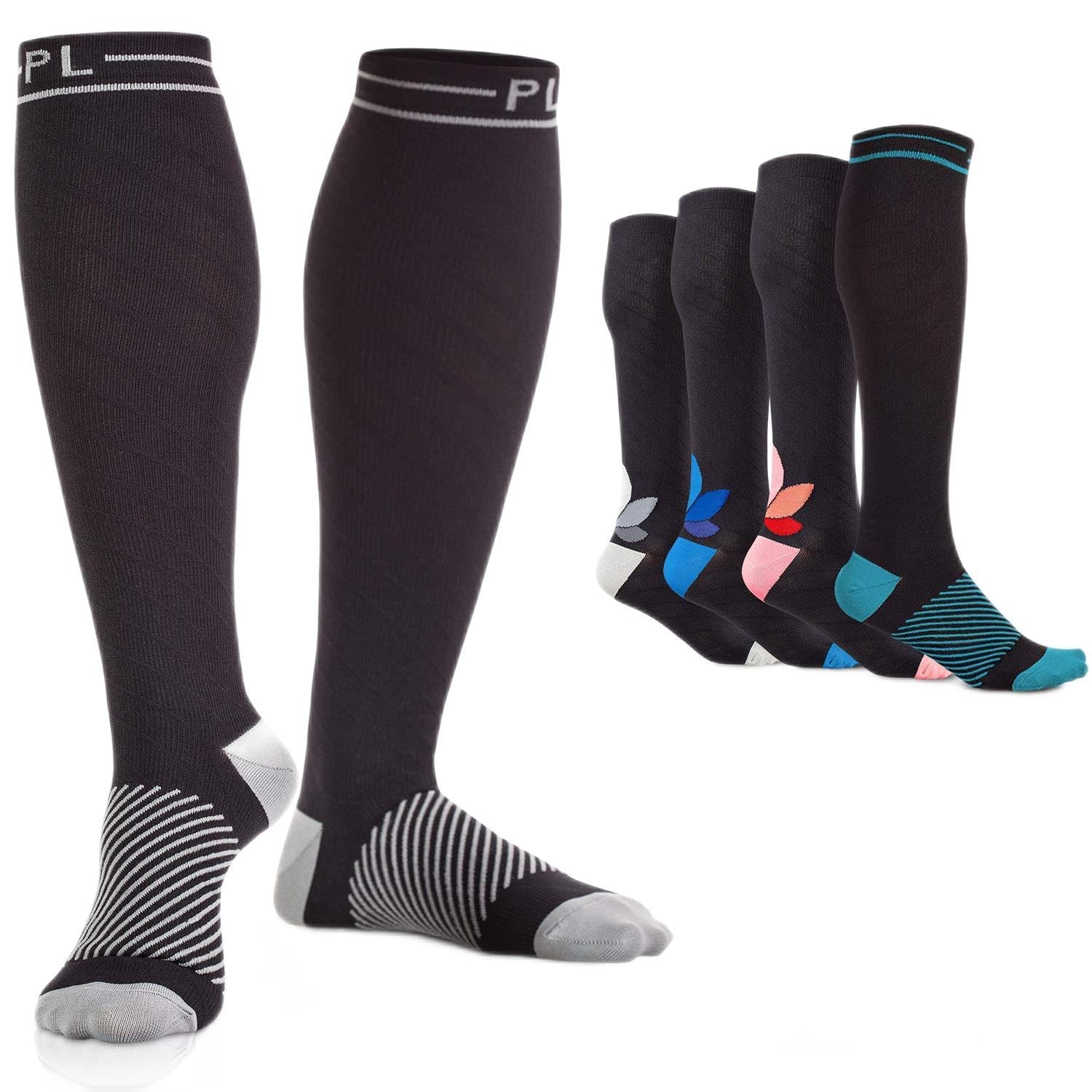 Photo 1 of POWERLIX Compression Socks for Women & Men (Pair) for Neuropathy Swelling Pain Relief 20-30 mmHg Medical Knee-high Stockings