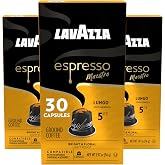 Lavazza Espresso Maestro Lungo Aluminum Capsules Compatible with Nespresso* Original Machines, Light Espresso Roast, 100% Arabica (30 Capsules)