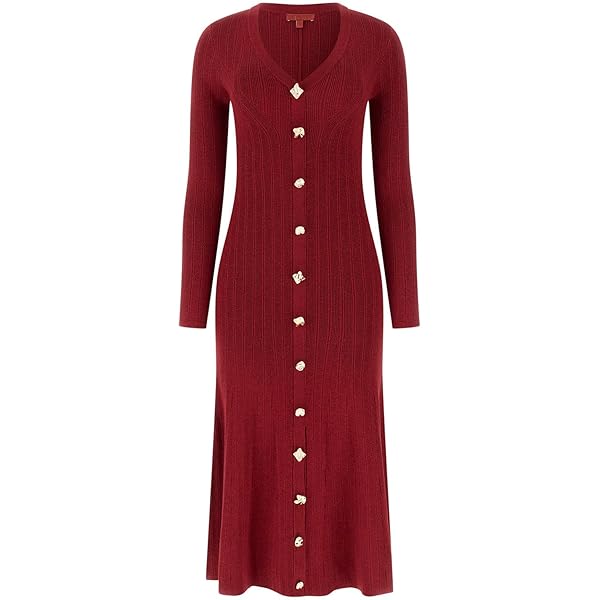Guess Womens Long Sleeve Celia Micro Sequin Sweater Dress, Delicious Red  Multi, Large at Amazon Women's Clothing store