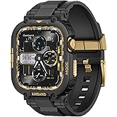 amBand M1 Sport Case Band for Apple Watch Ultra 3/2/1 & SE 3/2/1 & Series 11 10 9 8 7 6 5 4 3 49mm 46mm 45mm 44mm 42mm 41mm 40mm 38mm, Shockproof & Scratch Resistant Rugged Bumper for Men
