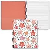 Steel Mill & Co Large Spiral Notebook College Ruled for Journaling/School/Work, 11" x 9.5" with Durable Hardcover and 160 Lined Pages (Bold Floral)