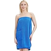 GUODDS Women Shower Wrap Towel Lightweight Bath Body Spa Wrap Adjustable Closure Bathrobe
