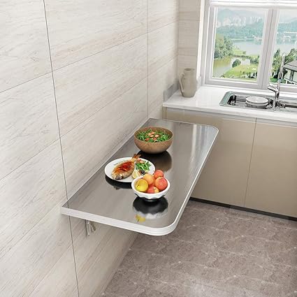 Mesa plegable para pared con hojas de gota y mesa de comedor plegable