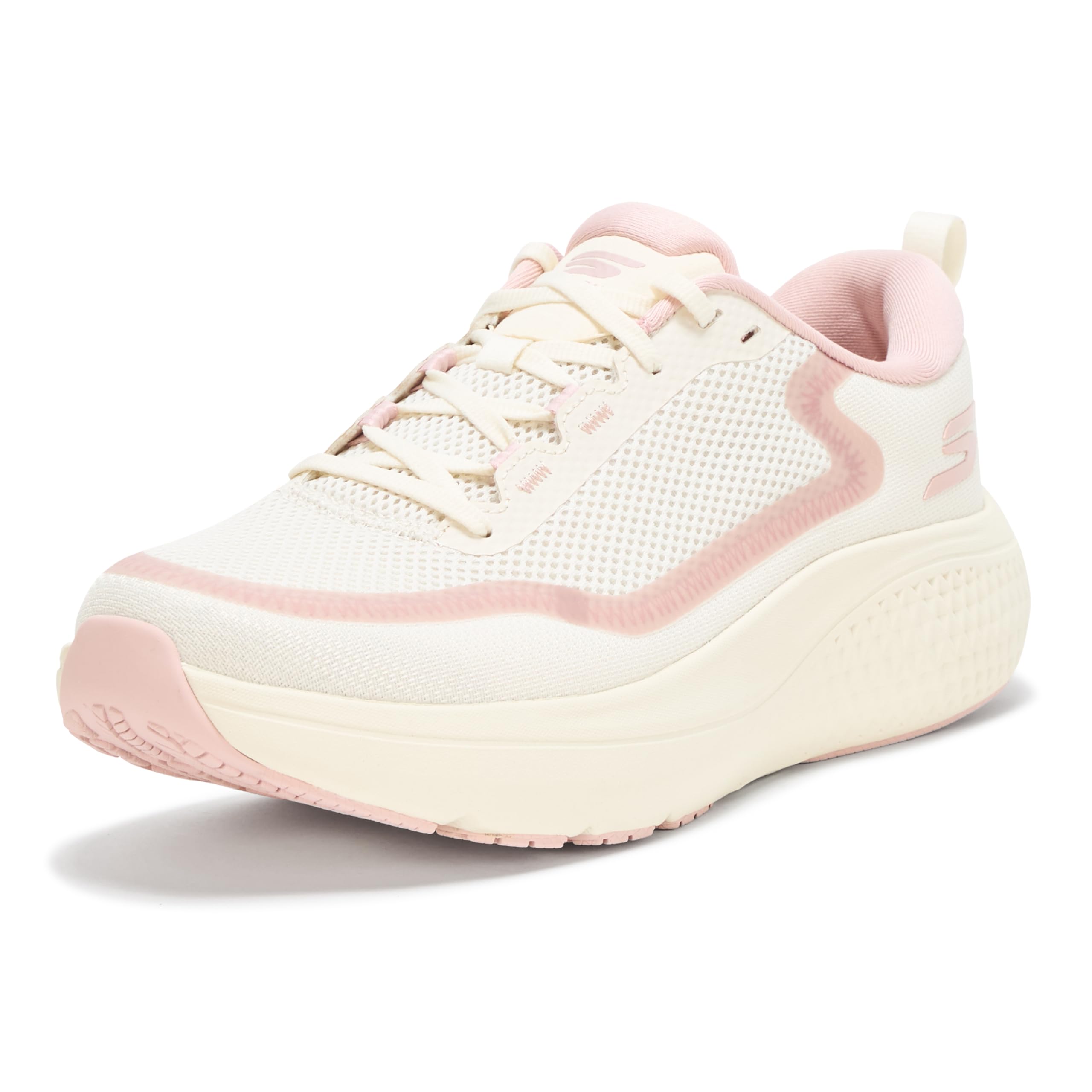 Skechers Women’s Go Run Supersonic Max Sneaker, Natural/Pink, 7.5