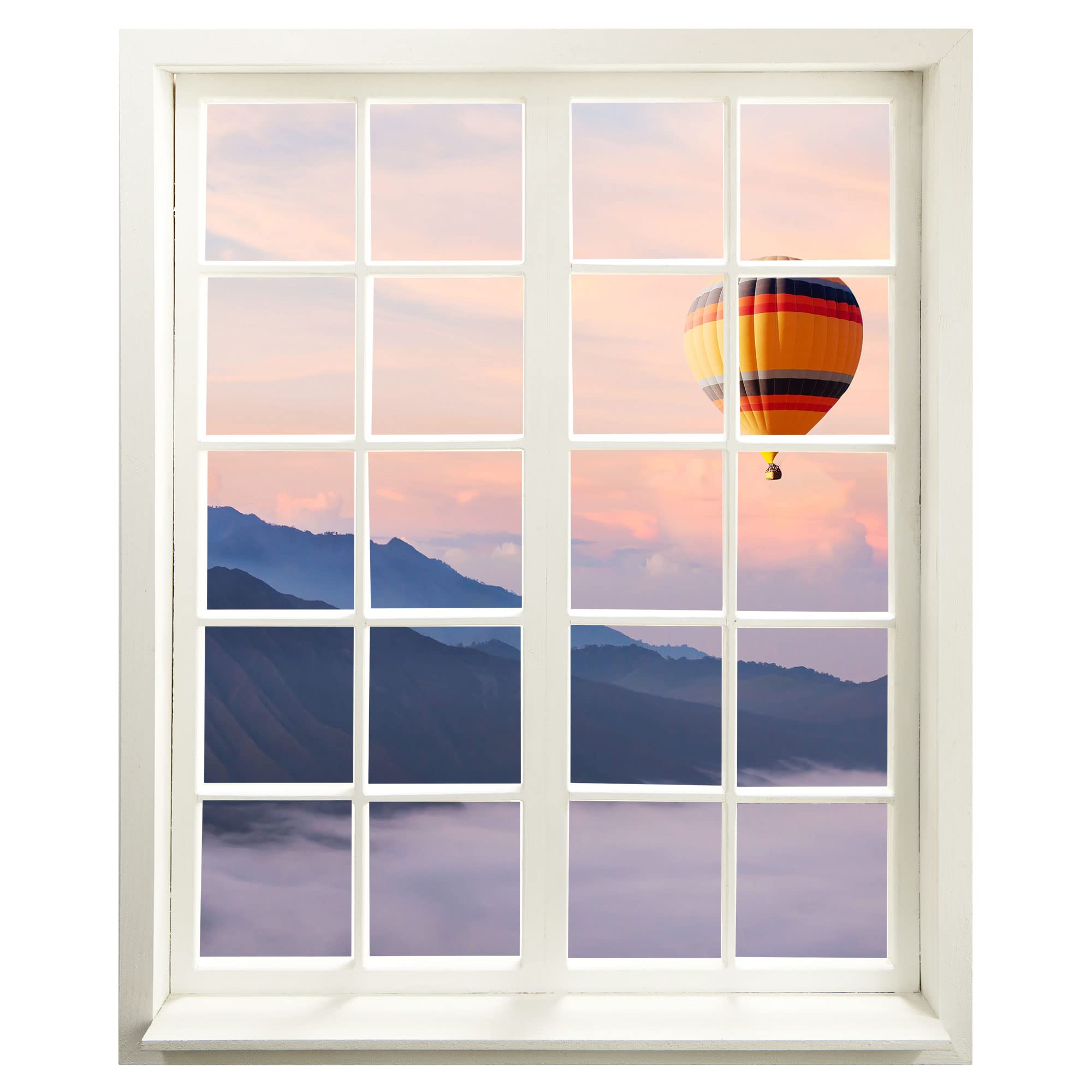 Wall Sticker Window with View Hot Air Balloon 83 x 100 cm (W x H) Wall Sticker — image 1