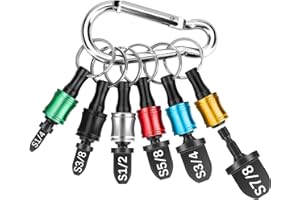 SUNJOYCO HVAC Repairing Set, 6Pcs HVAC Swaging Tool Bits Air Conditioner Copper Pipe Expander Tool with 6Pcs Bit Holder Keychain