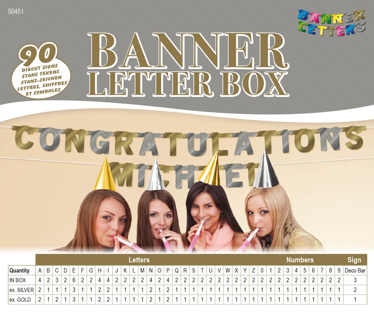 Banner Letter Box Set Goud/Zilver