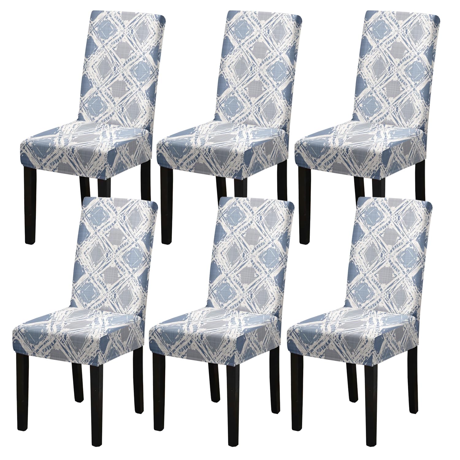 HZDHCLH Chair Covers Slipcovers 4/6 PCs Stretch Removable Washable Short Dining Chair Protector Cover Seat for Hotel,Dining Room,Ceremony (blue kite,6 PCS)