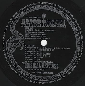 Alice Cooper Slick Black Limousine N M E Flexi Amazon Com Music