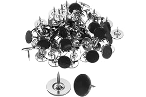 uxcell 60Pcs Upholstery Tacks, 11mmx10mm Flat Head Thumb Tack Decorative Furniture Nails Push Pins for Furniture Sofa Headboa