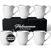 MIAMIO – 6 x 400 ml – Coffee Mug Set/Mug - Modern Ceramic Mug Matt - Coffee Mug Large - Palmanova Collection (White)