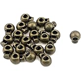 Quluxe Metal Toggle Stoppers, Single/Double Hole Spring Loaded Stop Sliding Cord Fastener Locks Buttons