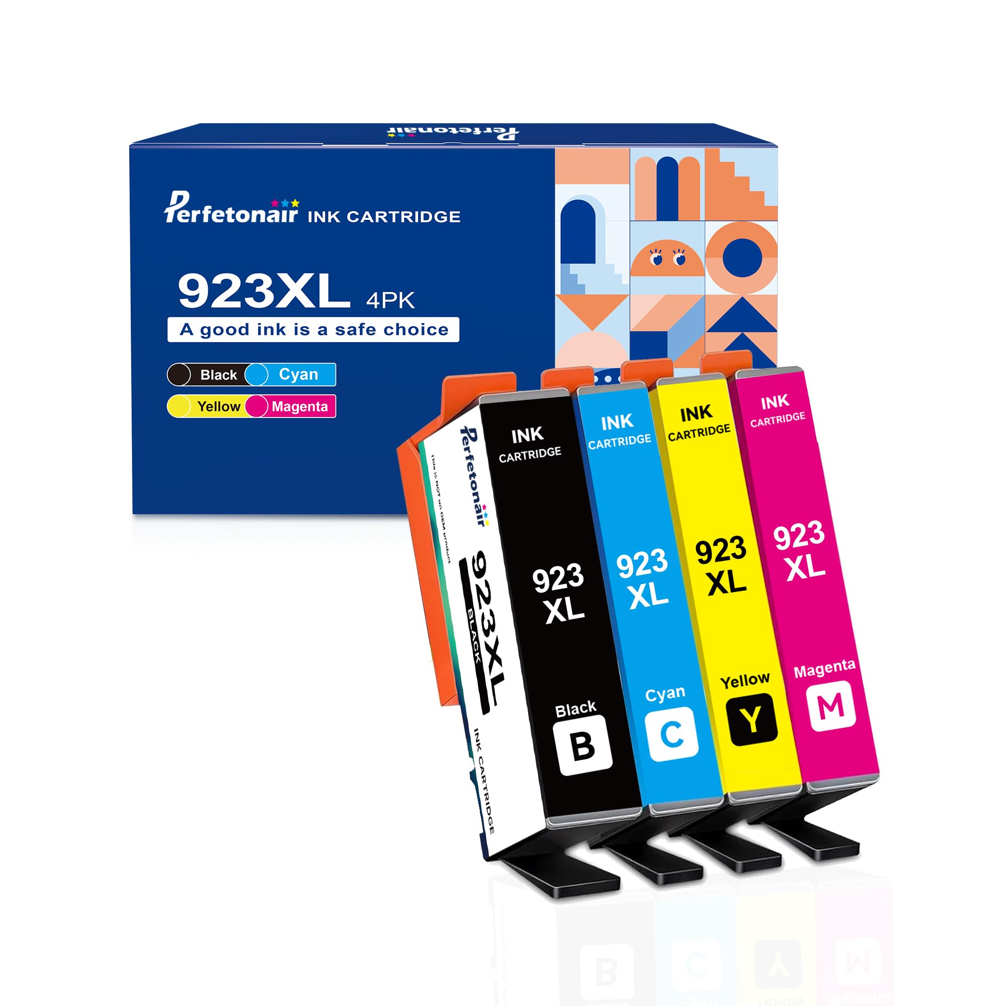 Photo 1 of *923XL Ink Cartridges with Chip Replacement for HP 923e 923XL Ink Cartridges Combo Pack for HP OfficeJet Pro 8130 8120 8122 8124 8125 8132 8134 8135 8138 8139 Printer (Black Cyan Magenta Yellow)***USED -SELLING AS IS***