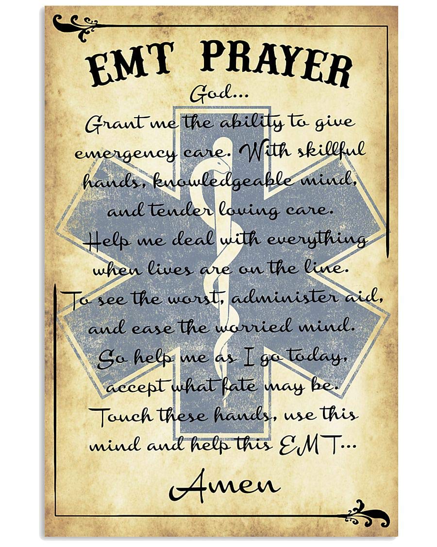 Emt Prayer Poster Artwork Wall Art Poster Canvas Prints For Home Office Living Room Decorations 8x12 16x24 20x30 24x36 32x48 Image Art For Bedroom Paintings Home Kitchen