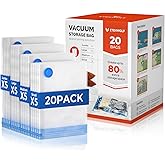 ETENWOLF 20 Pack Vacuum Storage Bags, Vacuum Seal Bags for Clothes and Travel, Space Saver Bags in Multiple Carry-On Sizes, Perfect for Luggage and Suitcases