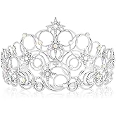 (Tall) Princess Tiara for Adults Silver Crown Spiky Star Bubbl Movie-Themed Headband for Witch Birthdays Halloween Gatherings