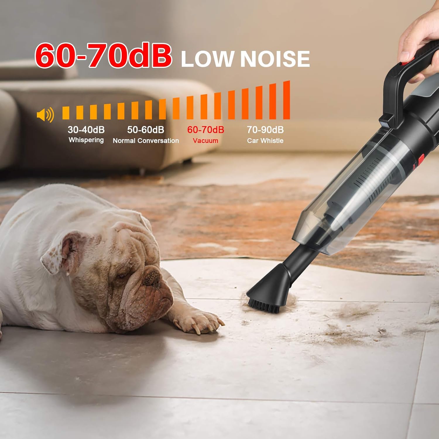 Alexsix Cordless Handheld Vacuum Cleaner with 12kPa Power Suction Rechargeable Wet & Dry Hand Vac for Car Home: Car Electronics