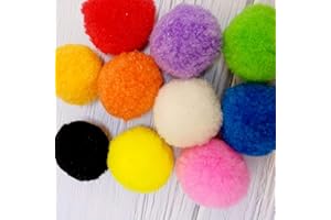YJIUYUANQ Multicolor Pompoms 90-Pack for Crafts , Soft and Fluffy Large pom poms for Crafts,5cm/2INCH