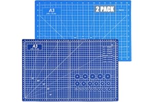 2 Pack Self Healing Cutting Mat (A3 Size: 12" x 18"), 5 Layer PVC Construction Craft Mat, Double Sided Cut Mats Non-Slip Perf