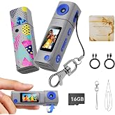 Mini Keychain Digital Camera:2K Digital Mini Camera with 16GB Card,Vintage Keychain Video Camera, 1" HD LCD Display, 400mAh Battery Portable Small Cameras with Elegant Gift Box