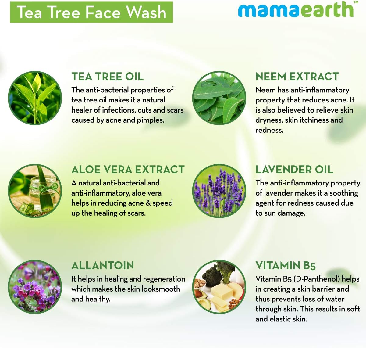 mamaearth tea tree natural face wash