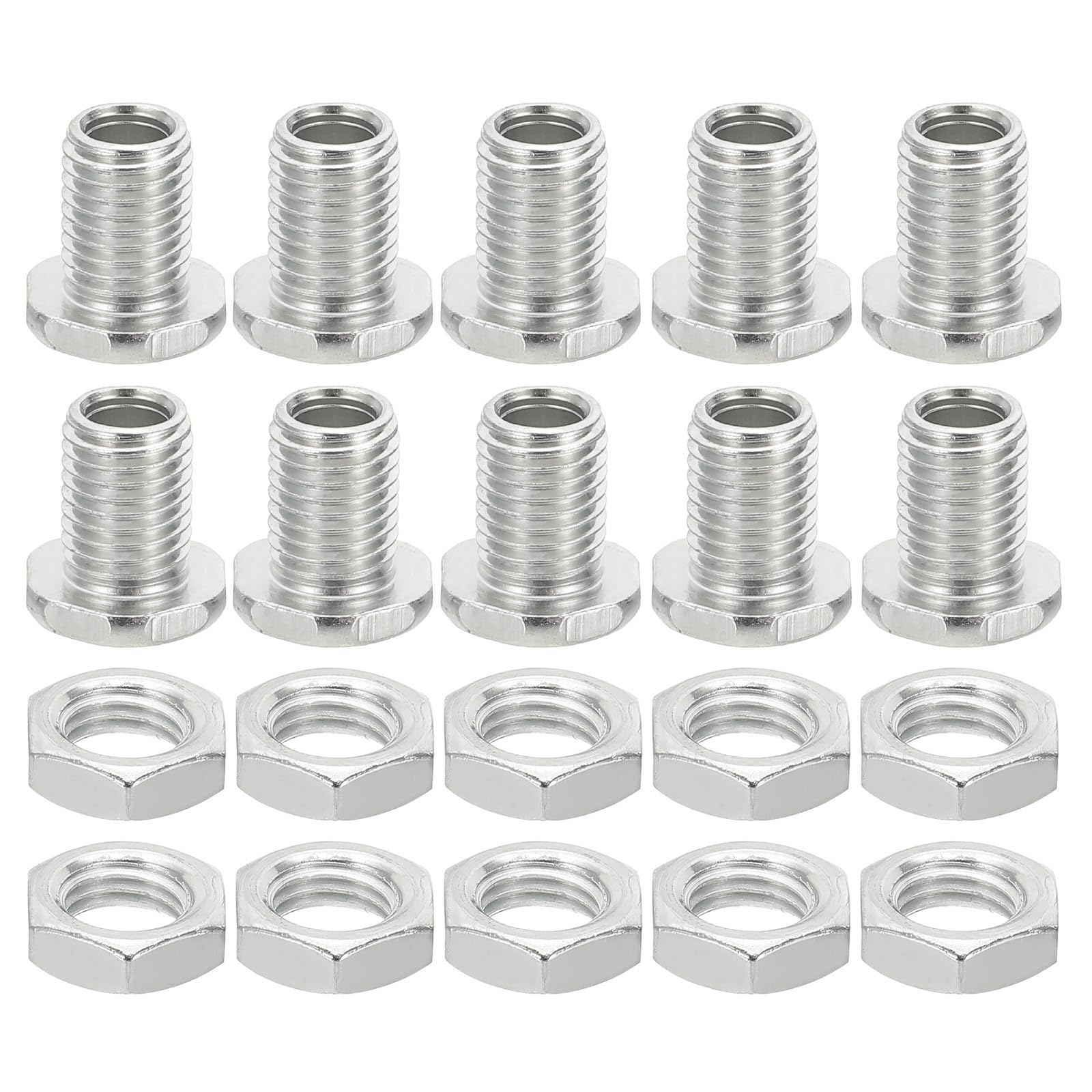 PATIKIL M8x13mm Hex Bolts and Nuts Kit, 10 Set Fine Thread Hollow Screws Assortment Hexagon Head Screw Through Hole Bolt Chandelier Fasteners