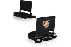 PICNIC TIME NCAA Georgia Bulldogs Gridiron Stadium Seat, Lightweight, Portable Folding Chair for Bleachers and Benches, (Black)
