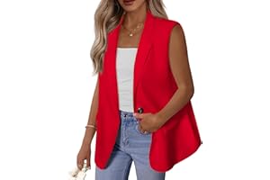 BTFBM Blazers For Women Open Front Button Loose Vest Tops For Women Work Business Casual Outfits Summer Fashion 2026
