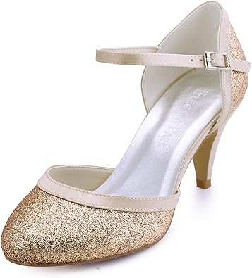 Amazon Com Elegantpark Hc1508 Women Closed Toe Cone Heels Buckle
