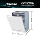 Hisense Fully Integrated Dishwasher Silver D Rated 14 Place Auto Dry view 2