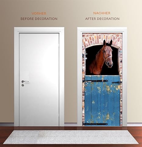 Amazon.com: – Papel pintado para puerta caballo en el ...