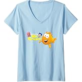 Womens Bubble Guppies Super Duper, Mr. Grouper V-Neck T-Shirt