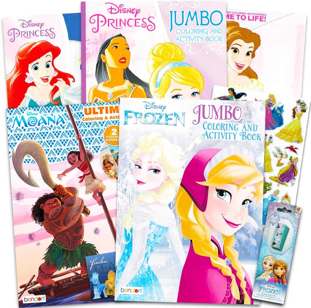 Disney Princess Coloring Book Super Set -- Bundle Includes 4 Disney Princess Books Filled with Over 400 Coloring Pages and Activities and Over 175 Stickers (Party Set)
