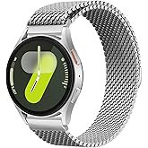 Milanese Metal Bands for Samsung Galaxy Watch 7 6 5 4 Band 40mm 44mm/Watch 6 4 Classic Bands 46mm 42mm 47mm 43mm/5 Pro/3 41mm/FE/Active 2 Men/Women,20mm Stainless Steel Mesh Loop Magnetic Strap Correa