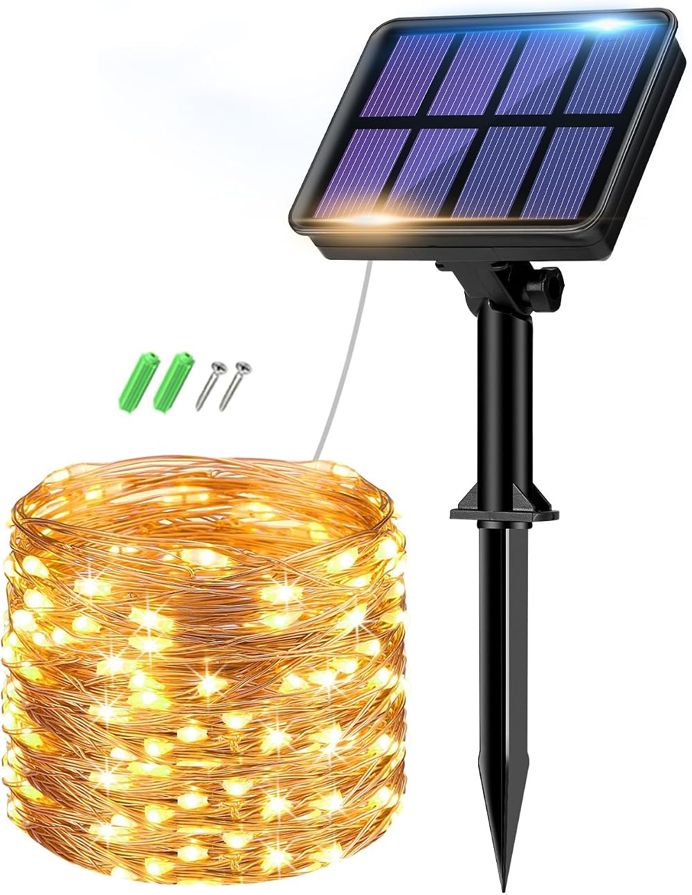 btfarm 56ft Solar String Lights 150 LED Outdoor Copper Wire 8 Modes