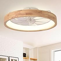 VIOLOEMI Modern Wood White Flush Mount Ceiling Light, 11.81