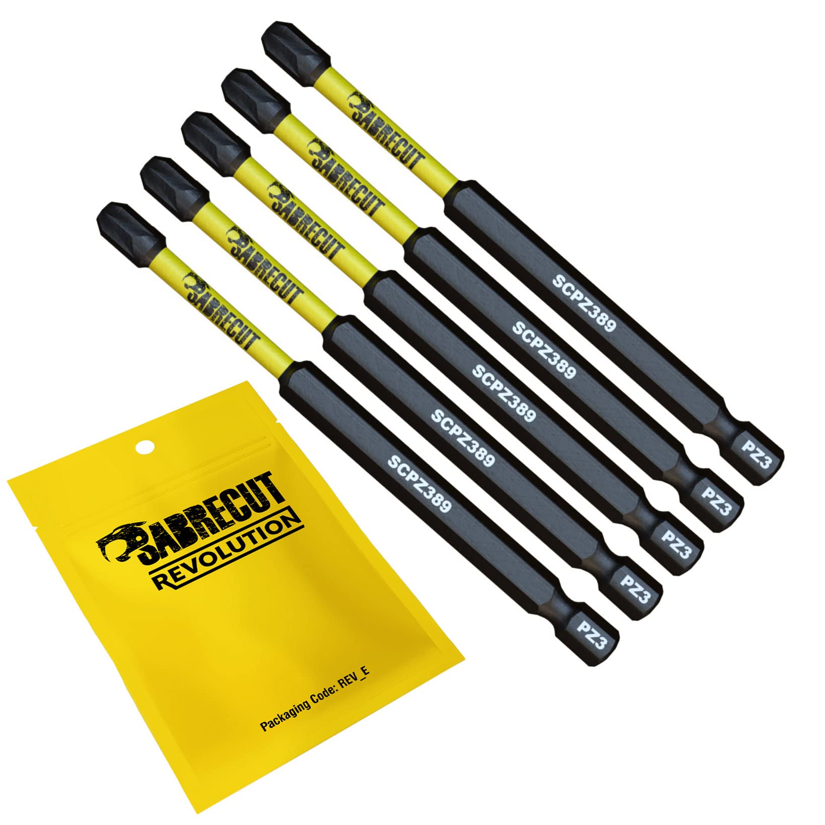 5 x SabreCut SCPZ389_5 89mm PZ3 Magnetic Impact Screwdriver Driver Bits Set Pozi Pozidriv Heavy Duty