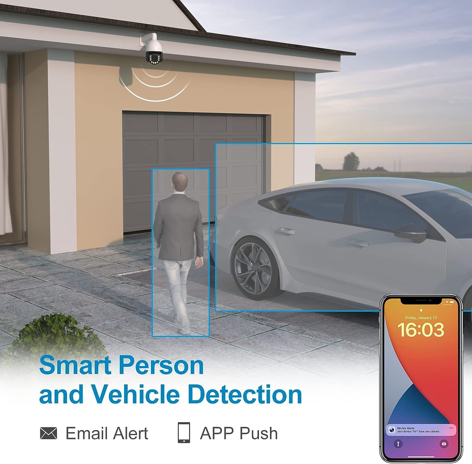 Anpviz 4K PoE PTZ Camera Outdoor, Pan Tilt 20X Optical Zoom & Human/Vehicle Detection, 8MP Speed Dome Security Camera with Auto-Tracking, 2-Way Talk, Smart Color Night Vision(U Series)