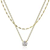 Dainty 14k Plated Gold Cubic Zirconia Necklaces for Women, Simple Jewelry Necklaces Trendy Gifts