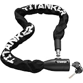 Titanker Bike Chain Lock with Keys, 3.3 Feet Security Heavy Duty Anti-Theft Bicycle Chain Locks for Bike, Motorcycle, Bicycle, Door, Gate, Fence, Grill (6mm, 8mm, 10mm Thick Chain)