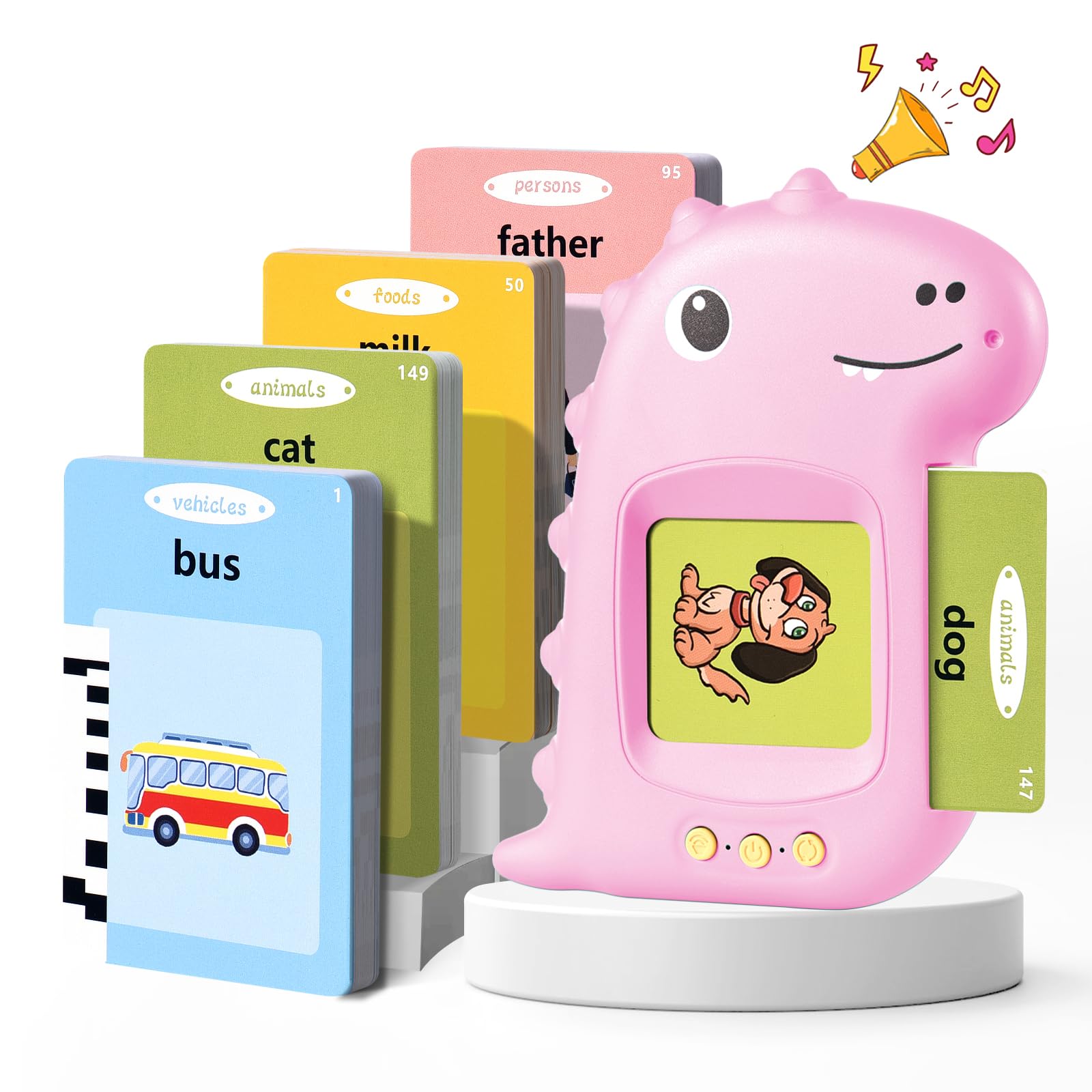 Talking Flash Cards for Toddler Toys for 2 3 4 5 6 Year Old Baby Girls Preschool Learning Resources Sensory Toys for Autism Educational Montessori Toy with 224 Words Interactive Gifts For Kid Age 2-6