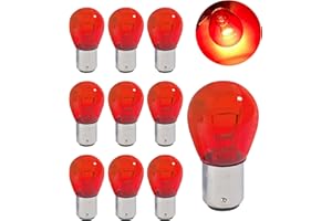 SCUARI 10PCS Car Tail Light Bulb,Break Light Bulb Replacement,Car Accessories,1157 P21/5W S25 BAY15D Automotive Double Tail High and Low Brake Light Bulbs,Fits Most Automotive Lighting Bulbs (Red)