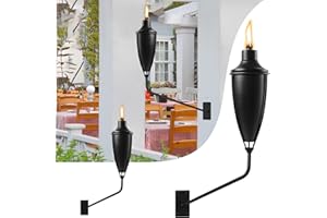 ZSPENG 3 Pack Wall Mounted Citronella Torches,22 Oz Garden Torches for Outside, Easy to Set Up and Refill Metal Torch, Flame Light Torch for Indoor or Outdoor Decor.