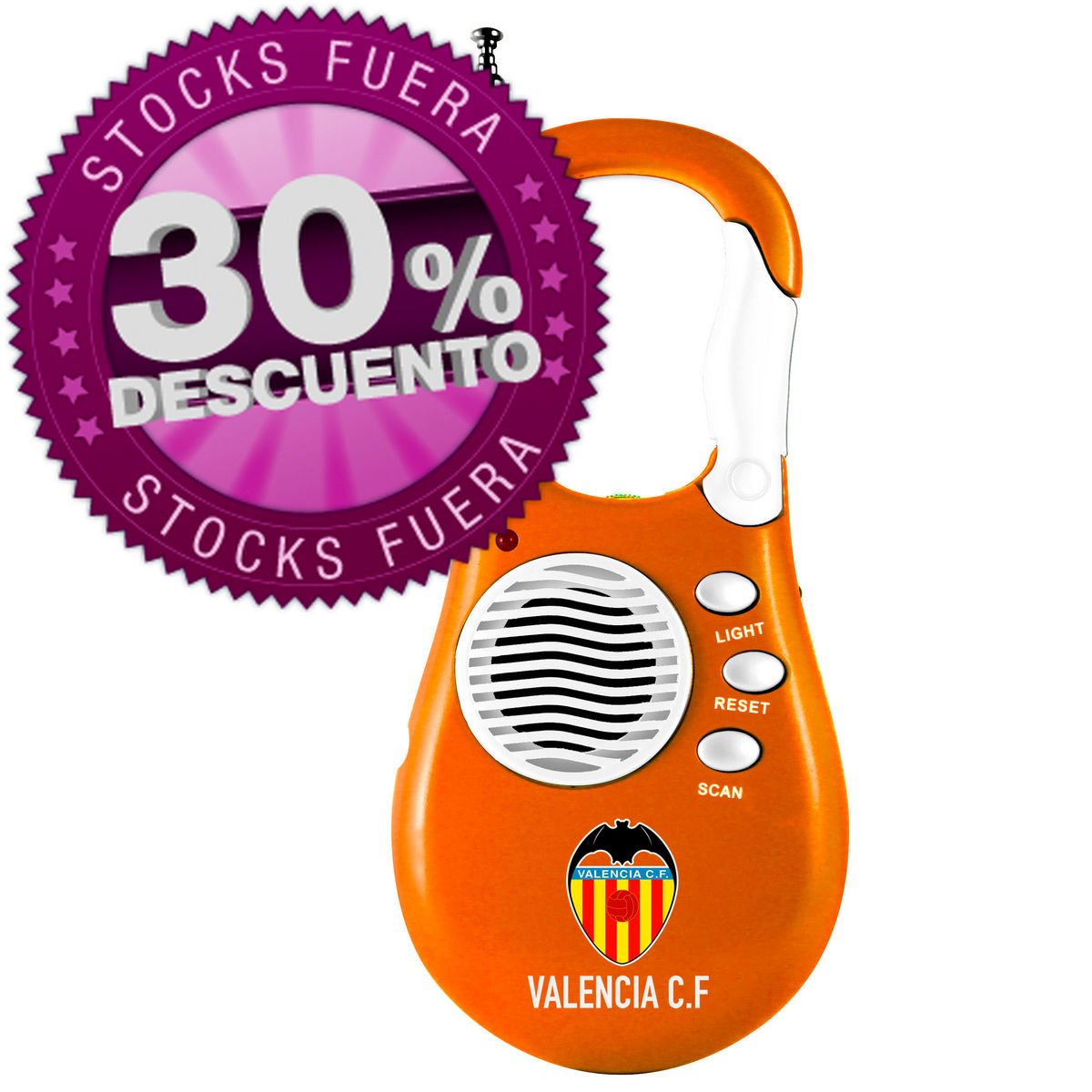 Productos Oficiales - Radio portatil mosquetón valencia cf: Amazon ...