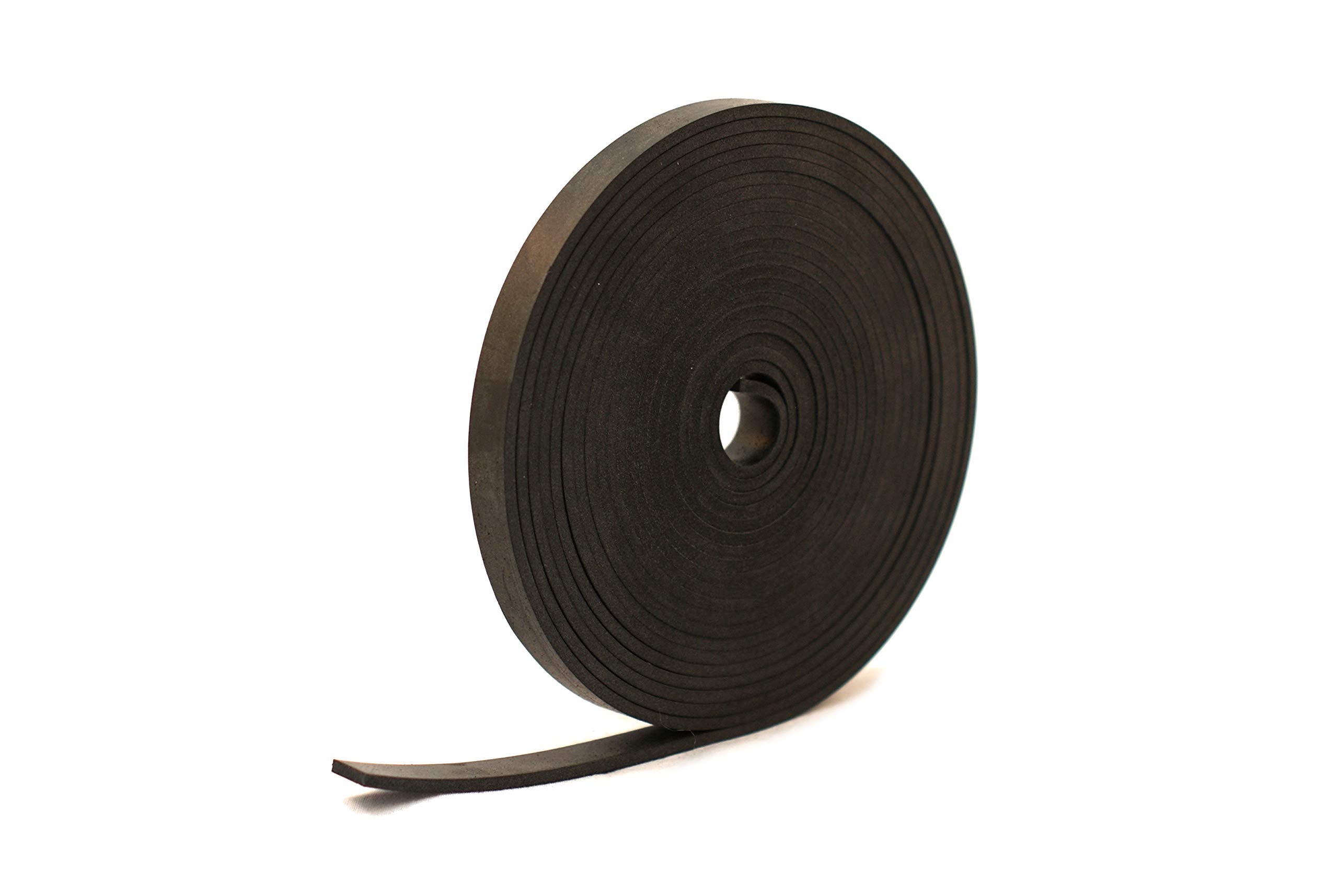 RS® Solid Rubber Strip 12mm Wide x 4mm Thick x 5m Long - SBR Rubber for Sealing, Cushioning, Weather Strip, Anti-Vibration, Anti-Slip, Gaskets & DIY